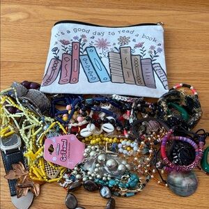 2lb Craft Jewelry Lot in Canvas Bag